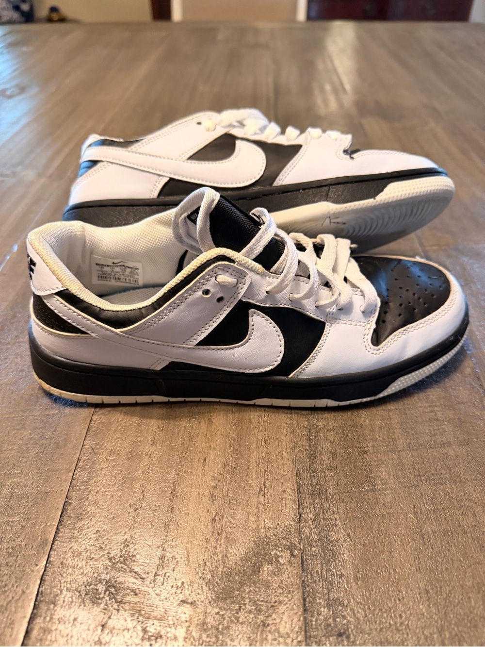 Nike Dunk Low Men's Retro "Reverse Panda" Sneakers White/Black, Size 7